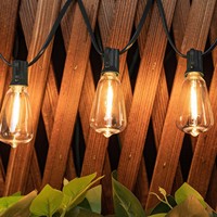 Guirlandes solaires d'extérieur 7,6m-30m ST38 avec ampoules LED Edison, étanches, pour patio, bistrot, lampe féerique avec charge USB-C