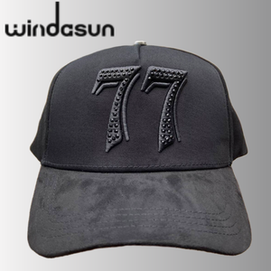 Nuovo Cappellino da Baseball Minimalista Nero 2026 <span class=keywords><strong>con</strong></span> Ricamo 77, Berretto Tombochio <span class=keywords><strong>con</strong></span> Tessuto in Raso e Visiera in Camoscio - Product Image 1