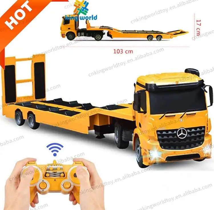 Camión de Control remoto 2,4G RC 1:20, camión RC, remolque, juguetes, camión de Radio Control, luces geniales, juguetes de Radio Control para niños