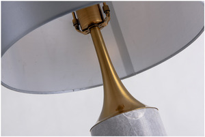 Moderne nordique en métal doré gris corps en marbre bureau <span class=keywords><strong>beige</strong></span> clair housse en tissu salon chambre étude lampe de table - Product Image 6