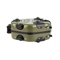 Réchaud de pique-nique pliable double brûleur GARIDA, portable, en acier, à cassette, structure manuelle séparée, compatible gaz butane GCBG-053G