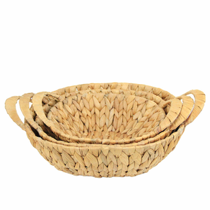 Chất lượng cao lục bình dệt nước lưu trữ giỏ <span class=keywords><strong>2025</strong></span> phổ biến nhất tùy chỉnh kích thước vòng tròn xử lý cho hộ gia đình sử dụng đóng gói thùng carton - Product Image 1