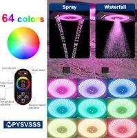 Système de douche complet multifonctions à LED avec jets corporels, fonctions 2-en-1 (douche à main et ensemble de robinetterie de douche 16x24 pouces)