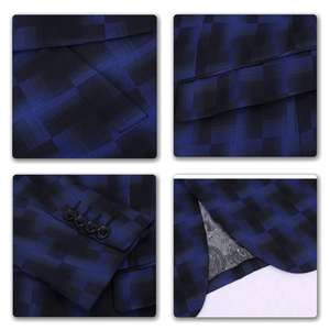 Setelan pakaian pria 3 potong, setelan pakaian pria 3 potong, 1 kancing, pas badan, warna campur, Set pakaian pesta <span class=keywords><strong>Prom</strong></span>, makan malam - Product Image 4