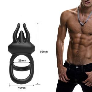 Silikon vibrierender Penis ring mit Klitoris stimulator Sexspielzeug für Erwachsene zum Kauf - Product Image 2