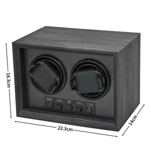 Boîte de remontoir de montre automatique en bois de santal noir de luxe Boîte de présentation rotative en bois silencieuse de qualité supérieure 2 ou 4 emplacements - Product Image 2