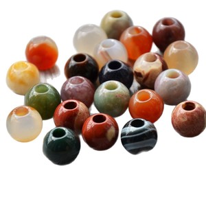 Natural Stone Large Hole Beads 16mm Diameter 5.5mm Aperture <b>Spacer</b> Beads For DIY Bracelet Pendant - Product Image 5