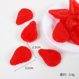 Vente directe d'usine d'accessoires en PVC simulant des tranches de fraises, matériaux pour la fabrication de gâteaux simulés, bijoux faits main DIY - Product Image 5