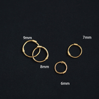 Boucles d'oreilles créoles minimalistes 9ct métal principal or 9k véritable or jaune massif mini boucles d'oreilles créoles pour fille garçon