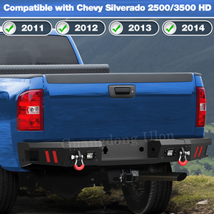 Parachoques delantero y trasero a <span class=keywords><strong>precio</strong></span> de fábrica para <span class=keywords><strong>camioneta</strong></span> Chevy <span class=keywords><strong>Silverado</strong></span> 2011 2014 HD 2500-3500 con placa de cabrestante, LED y anillos en D - Product Image 5