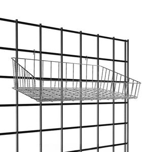Chrome Metal Wall Grid Panel Display Basket Shelf Supermarket Display Racks - Product Image 2