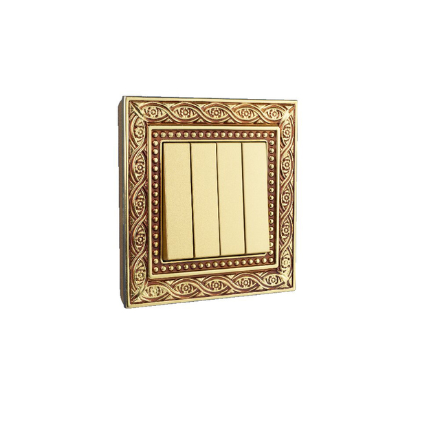 Handmade Antique Copper Electrical Outlet with Socket 1/2/3 Gang Vintage Brass Finish Ideal for Luxury Interiors