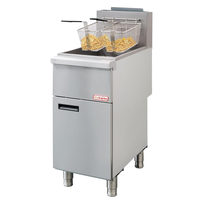 Friteuse à gaz commerciale en acier inoxydable à 3 brûleurs 90,000 BTU/h 200 °F-400 °F Thermostat réglable Capacité de 40 lb pour
