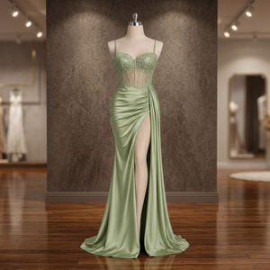 Robe longue sans manches en tissu importé de qualité supérieure, conçue pour les célébrations du soir, les réceptions et les cocktails. - Product Image 1