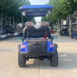 Voiturette de golf électrique bleu foncé à deux rangées et quatre sièges, pare-brise teinté, en stock, vente chaude - Product Image 6