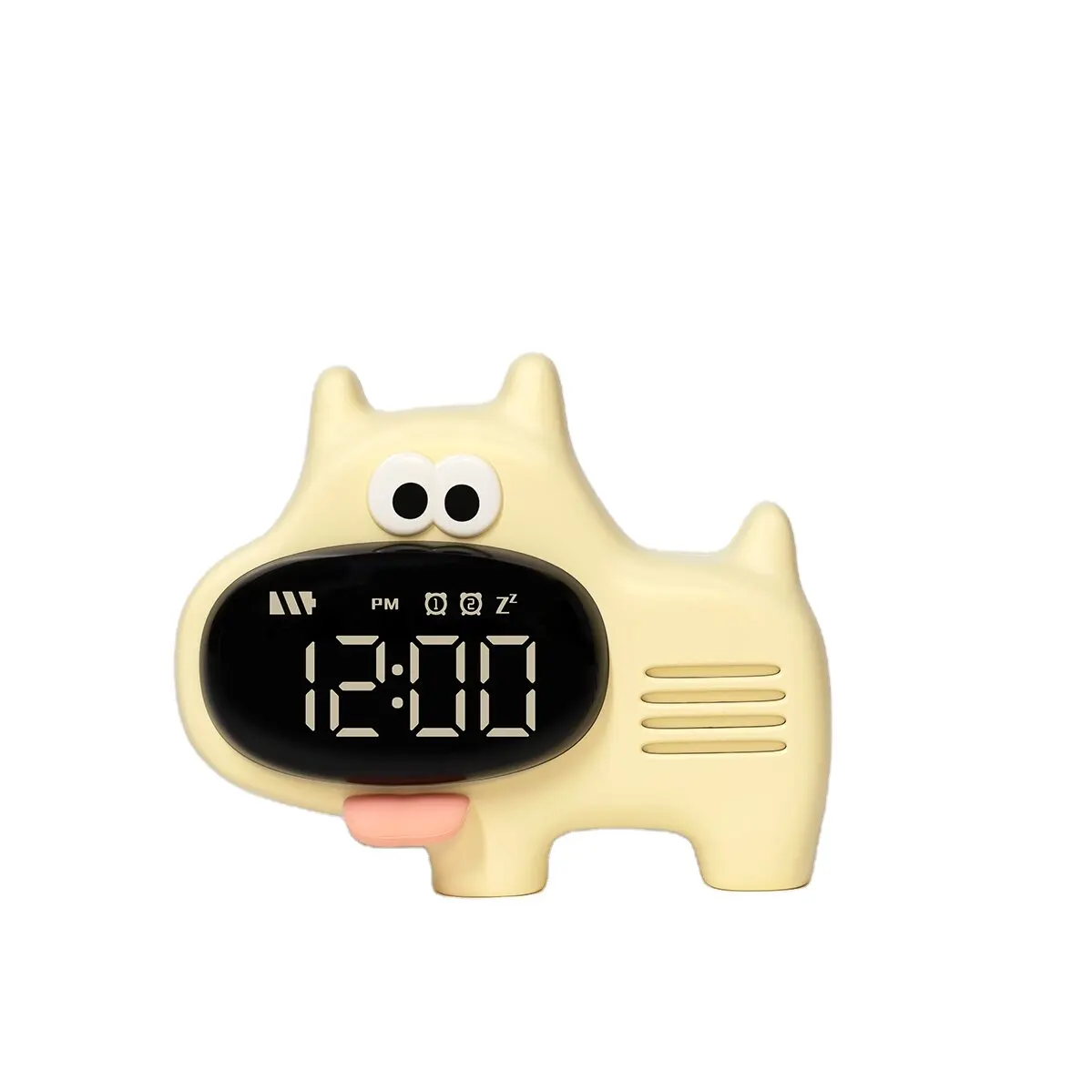 学生のためのかわいい漫画の犬の目覚まし時計スマートな電子充電機能を備えた大きな鼻の犬子供のためのデスククロック