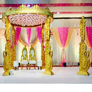 Stylish Wooden Handicraft Wedding Mandap Vintage Themed Hindu Wedding Haveli Mandap Gorgeous Triveni Mandap For European Wedding - Product Image 1