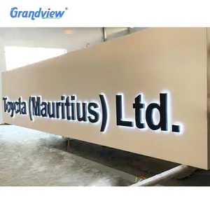 High Maker Customized Outdoor Indoor Light Up Letter Company Logo 3D Channel Letter Metal Mirror Surface Led Backlit Letter Sign