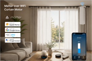 Motor para <span class=keywords><strong>Cortinas</strong></span> Matter WiFi 2N.m con Capacidad <span class=keywords><strong>de</strong></span> Carga <span class=keywords><strong>de</strong></span> 100 kg, Abrepuertas Eléctrico Inteligente AC100-240V, <span class=keywords><strong>de</strong></span> Lujo para Exteriores, Compatible con Apple Home, Alexa y SmartThings - Product Image 2