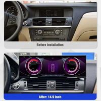 Écran central de voiture de 14,9 pouces avec système Linux, compatible CarPlay, musique Bluetooth et navigation GPS pour BMW X3 F25 X4 F26 2011-2020