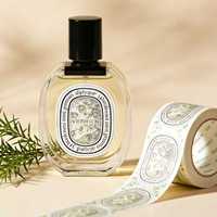 Autocollants transparents personnalisés de haute qualité, étiquettes imperméables, étiquettes exquises pour flacons de parfum, pour l'emballage de produits haut de gamme