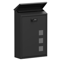 Boîte aux lettres murale en métal avec serrure à combinaison, résistante aux intempéries, avec fenêtres de visualisation, pour appartement européen, utilisation extérieure