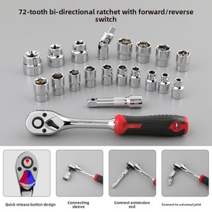 3/8-inch Impact Ratchet Socket Set Chromium-vanadium Steel Multi-Function <strong>Small</strong> Screwdriver Bits Vehicle-Mounted Hardware <strong>Tools</strong> - Product Image 2