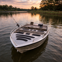 Bateau de pêche en aluminium de 4,2 m avec boîte à batterie (batterie non incluse) pour la chasse au canard, les loisirs, le transport et le travail