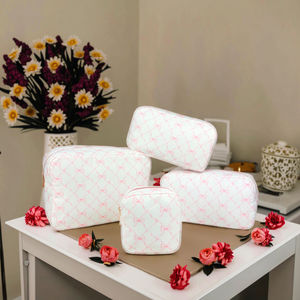 2025 New Trend Bow for Pink Blue Design Nylon Makeup <strong>Bag</strong> for Toiletry Organizer Multiple Sizes Travel <strong>Cosmetic</strong> <strong>Bag</strong> for Women - Product Image 5