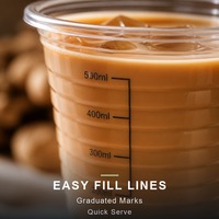 Gobelet jetable en PP 500ml 700ml pour les boutiques de bubble tea et de milk tea, gobelet transparent de qualité alimentaire sans BPA avec couvercle plat scellé pour perles de tapioca