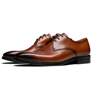 Chaussures Biyate Nouvelle arrivée Chaussures Derby mode haut de gamme imprimées à la main Chaussures habillées en cuir véritable pour hommes - Product Image 1