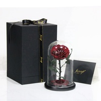 Vente en gros de roses conservées classiques enchantées Belle Set 100% dôme en verre éternel naturel fleurs décoratives plantes saint valentin