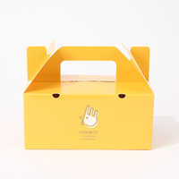 Caja de Regalo Plegable Personalizada con Asa, con Grabado y Laminado Mate para Empacar Pollo Frito, Pan, Papas Fritas y Sushi