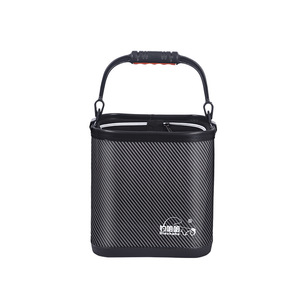 Diaohaha Carbon Fiber Texture Fishing Bucket Thickened EVA Portable Multi Functional Fish Bucket - Product Image 2