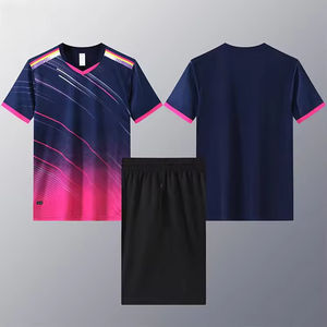 Uniformes de Bádminton y Tenis para Hombre, de Manga Corta, 100% Poliéster, Transpirables y de Secado Rápido, Sublimados - Product Image 1