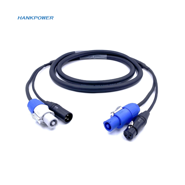 For Powercon Blue Grey Plug 3Pin XLR Dmx Hybrid Cable for Stage Light 1m 1.5m 3m 5m