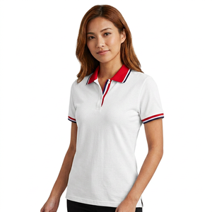 Polo 100% coton à manches courtes, couleur blanche unie, style décontracté, polo de qualité supérieure, vêtement décontracté, t-shirt à col. - Product Image 6