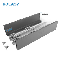 ROEASY Boîte de cuisine mince Système de tiroirs à fermeture en douceur Boîtes à tiroirs pour armoires de meubles Boîte à tiroirs en métal