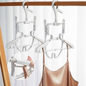 Foldable Modern Plastic Hanger for Hoodie Turtleneck Sweater Windproof <b>Clothes</b> <b>Rack</b> for Dormitory Balcony Wardrobes - Product Image 5