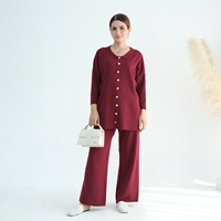 Abaya musulmane de grande taille pour femmes, costume d'automne, pull ample, pantalon tricoté, ensemble de deux pièces, vêtements de mode pour femmes, vente en gros en usine