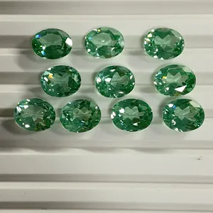 5x7mm-12x16mm 5A Quality Oval Cut 135# Corundum Brazil Emerald Green Sapphire Green Corundum