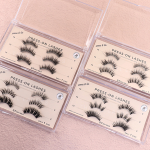 New Arrival Self Adhesive <strong>Half</strong> Band Eyelashes Handmade Press on Full Strip Eye <strong>Lashes</strong> Wholesale 5-7 Days Hold <strong>Lash</strong> Product - Product Image 2