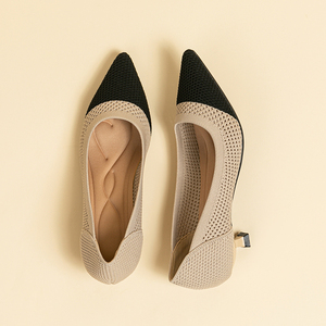 Commercio all'ingrosso della fabbrica semplici tacchi alti in maglia a punta ufficio <span class=keywords><strong>scarpe</strong></span> da cerimonia Slip on basso tacco 4cm <span class=keywords><strong>scarpe</strong></span> <span class=keywords><strong>comode</strong></span> da <span class=keywords><strong>donna</strong></span> - Product Image 3