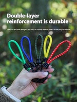 Crochet élastique de corde à reliure fixe de 15cm en aluminium pour camping, randonnée, tente, cordon de serrage avec boucle