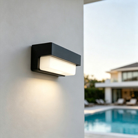 Lampe murale extérieure à LED solaire IP65, style moderne, matériau ABS, garantie 3 ans, bande longue, blanc chaud, pour usage en jardin