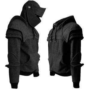 Disfraz de Halloween para Hombre, Sudadera con Capucha 3D con Cremallera de Caballero Medieval Vintage, Sudadera con Capucha de Guerrero Soldado con Máscara y Armadura - Product Image 1