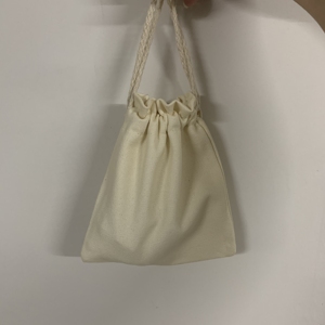 <b>Small</b> <b>White</b> Blank Pouch <b>Bag</b> Cloth Cotton Canvas Drawstring String <b>Bag</b> - Product Image 4