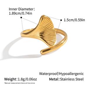 Bijoux d'hiver polyvalents, bague fine en acier inoxydable plaqué or 18 carats, unique, délicate, non ternissable, anneaux épais ALN2512981 - Product Image 5