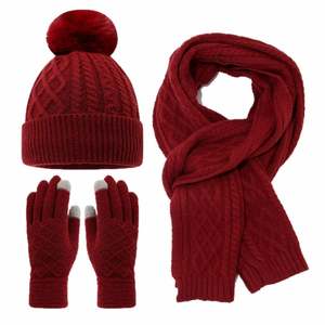 Conjunto de 3 Piezas para Mujer: Gorro de Punto, Bufanda y Guantes Táctiles para Invierno, con Protección para las Orejas y Forro Polar - Product Image 5