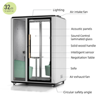 Pods insonorisés réglables d'entrepôt de nouvelle conception avec recirculation d'air pour les entrepôts de bureaux à domicile d'immeubles de bureaux et d'utilisation
